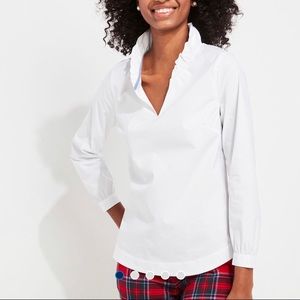 VINEYARD VINES Ruffle Neck Popover NWT